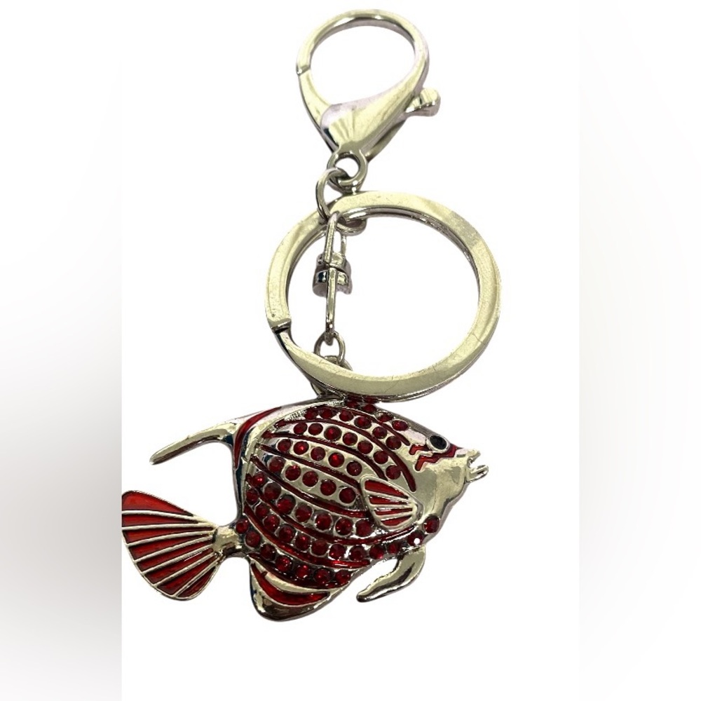 Bling red fish Keyring/bag charm